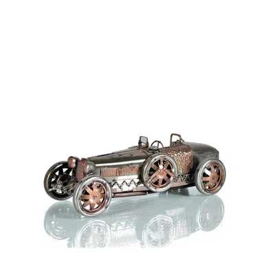 OLD MODERN HANDICRAFTS 1924 BUGATTI TYPE 35 GREEN CAR MODEL - 14 X 5.25 X 4.25 IN.