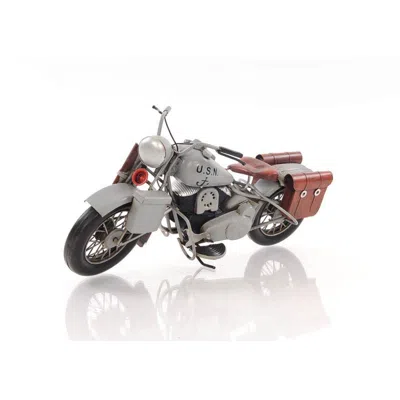 OLD MODERN HANDICRAFTS 1942 INDIAN MODEL 741 GREY 1-7 SCALE MOTORCYCLE, GREY