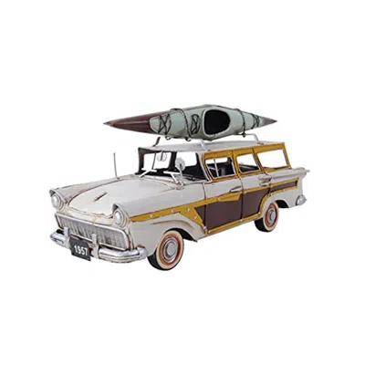 OLD MODERN HANDICRAFTS FORDS WOODY-LOOK COUNTRY SQUIRE WITH KAYAK MODEL AIRPLANE