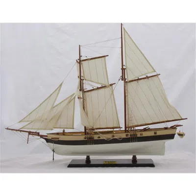 OLD MODERN HANDICRAFTS LYNX PAINTED MODEL BOAT