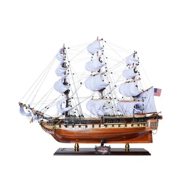 OLD MODERN HANDICRAFTS USS CONSTITUTION LIMITED EDITION FULL CROOKED SAILS MODEL SHIP - 100 COUNT