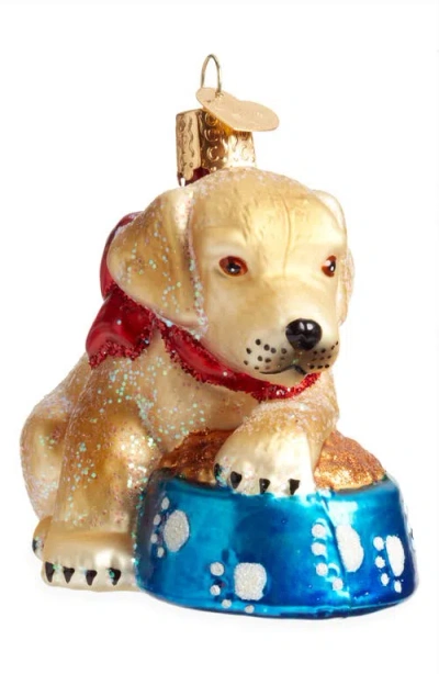 OLD WORLD CHRISTMAS OLD WORLD CHRISTMAS LABRADOR PUP GLASS ORNAMENT
