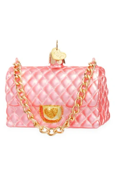 OLD WORLD CHRISTMAS OLD WORLD CHRISTMAS QUILTED PURSE GLASS ORNAMENT