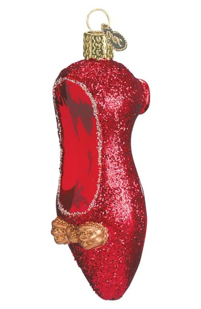 OLD WORLD CHRISTMAS OLD WORLD CHRISTMAS RED SLIPPER HAND PAINTED ORNAMENT