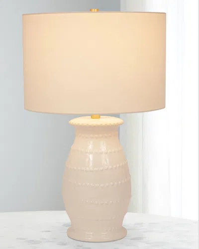 OLD WORLD DESIGN CALEB CERAMIC TABLE LAMP WITH LINEN SHADE