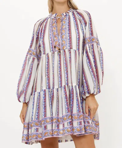 OLIPHANT BALLOON SLEEVE SHORT DRESS IN HAVELI PERI