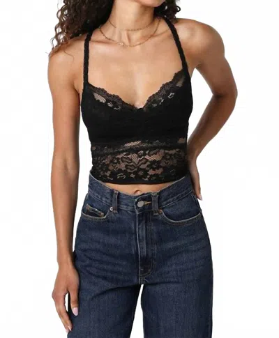 OLIVACEOUS ANGELA LACE CAMISOLE TOP IN BLACK