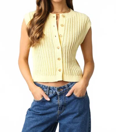 OLIVACEOUS ELIZA SWEATER VEST IN YELLOW
