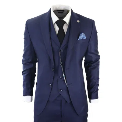 OLIVER TWEED MEN'S CLASSIC 3-PIECE PLAIN NAVY SUIT