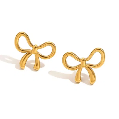 OLIVIA LE WOMEN'S GOLD DAINTY MINIMALIST BOW EARRINGS