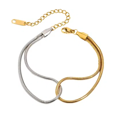 OLIVIA LE WOMEN'S GOLD SAHIRA MIXED METAL SNAKE BRACELET