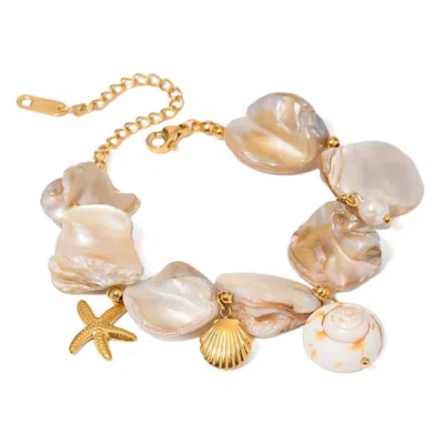 OLIVIA LE WOMEN'S GOLD SHELLY SEASHELL CHARM BRACELET