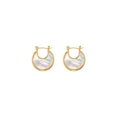 OLIVIA LE WOMEN'S WHITE TESSA DISC HOOP EARRINGS