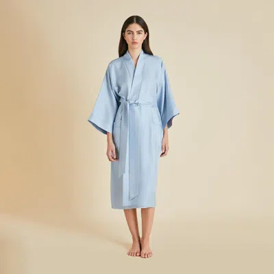 OLIVIA VON HALLE SABINE POWDER BLUE ROBE