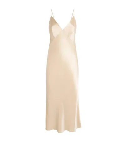 OLIVIA VON HALLE SILK ISSA SLIP DRESS