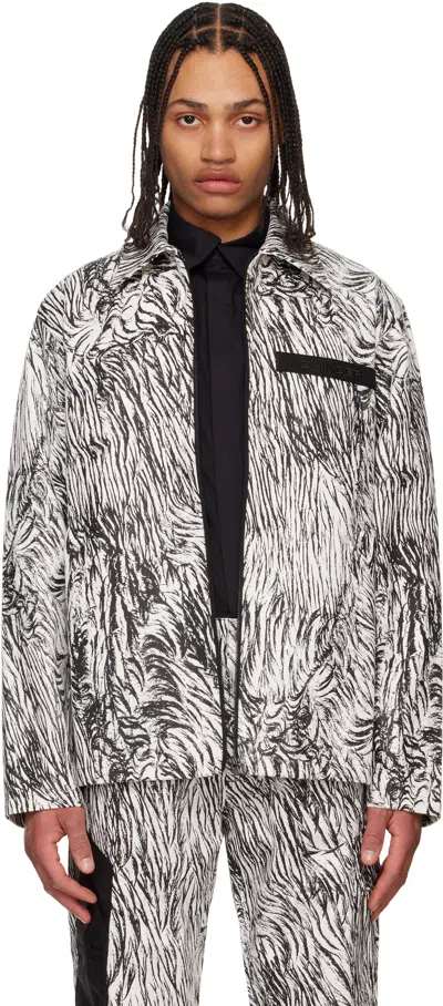 OLLY SHINDER WHITE & BLACK GARDINER BLOUSON JACKET