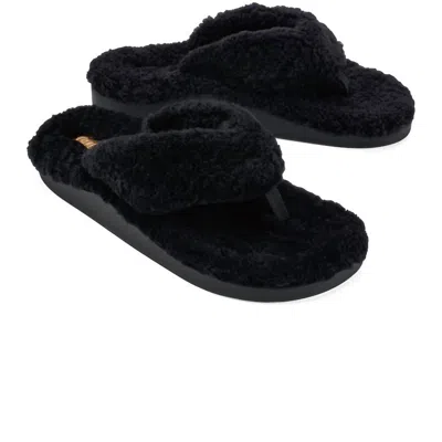 OLUKAI WOMEN'S KIPE'A HEU SLIPPERS IN BLACK/BLACK