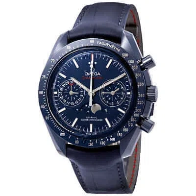OMEGA OMEGA SPEEDMASTER BLUE CERAMIC DIAL AUTOMATIC MEN'S MOONPHASE WATCH