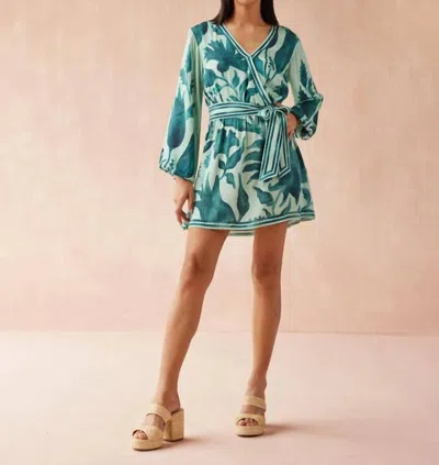 OMIKA SAMIRA MINI DRESS IN DEL FINA MONTEGO