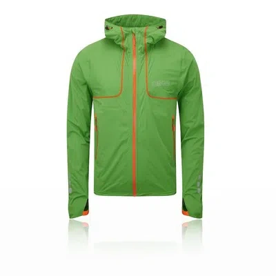 OMM OMM MENS KAMLEIKA JACKET TOP GREEN SPORTS RUNNING FULL ZIP HOODED WATERPROOF