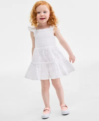 ON 34TH COTTON EYELET-EMBROIDERED MOMMY & ME SMOCKED DRESS
