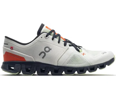 ON MEN'S ON RUNNING CLOUD X 3 SNEAKERS IN IVORY/FLAME