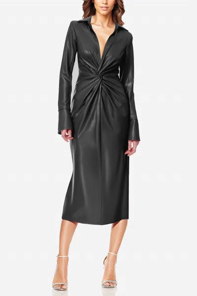 ONE 33 SOCIAL MARY FAUX LEATHER DRESS IN BLACK
