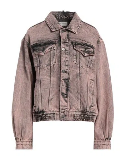 ONE TEASPOON ONE TEASPOON WOMAN DENIM OUTERWEAR ANTIQUE ROSE SIZE XL COTTON
