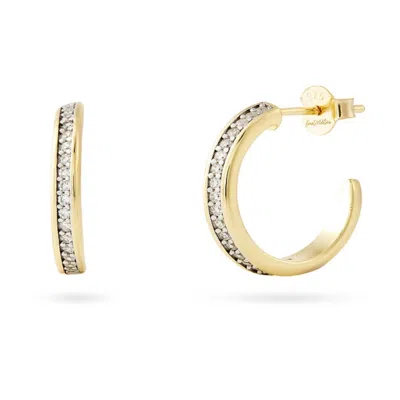 ONEWILDONE WOMEN'S GOLD / GREY YOU ARE PERFECT GOLD HOOP EARRINGS