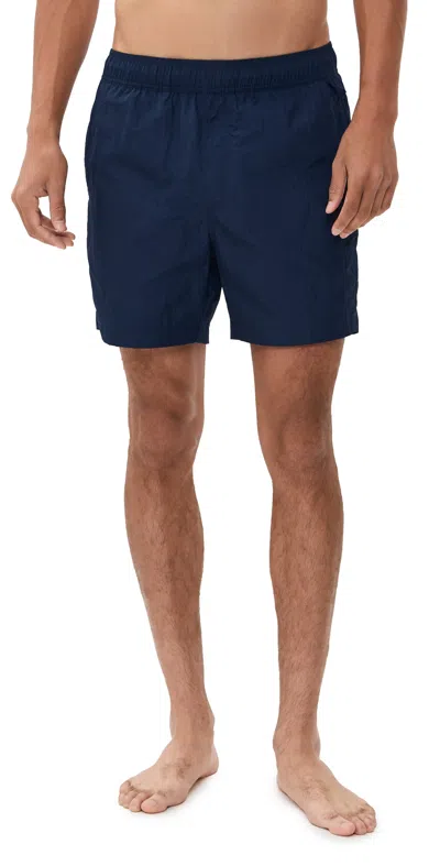 ONIA NYLON CRINKLE SWIM TRUNKS 5 DEEP NAVY