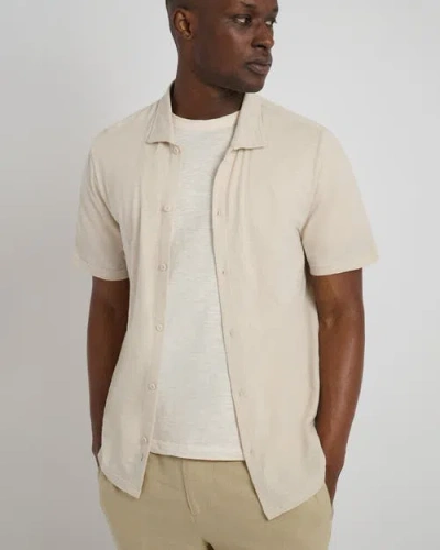 ONIA ONIA SLUB SHORT SLEEVE BUTTON-UP SHIRT