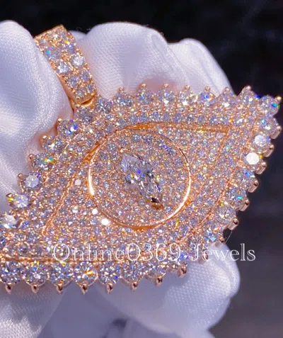 ONLINE0369 MEN'S CLASSIC EGYPTIAN ANKH OF HORUS NATURAL MOISSANITE PENDANT REAL 925 SILVER