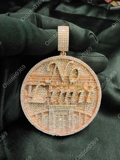 ONLINE0369 MEN'S PASS TESTER MOISSANITE NO LIMIT CUSTOM NAME PENDANT SILVER FREE GIFT