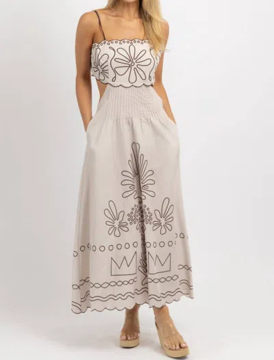 OOH FASHION PICKING PETALS MAXI DRESS IN DUNE