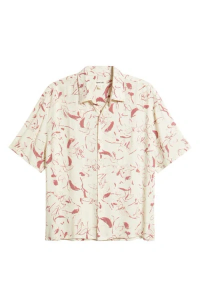 OPEN EDIT OPEN EDIT FLORAL SHORT SLEEVE BUTTON-UP SHIRT
