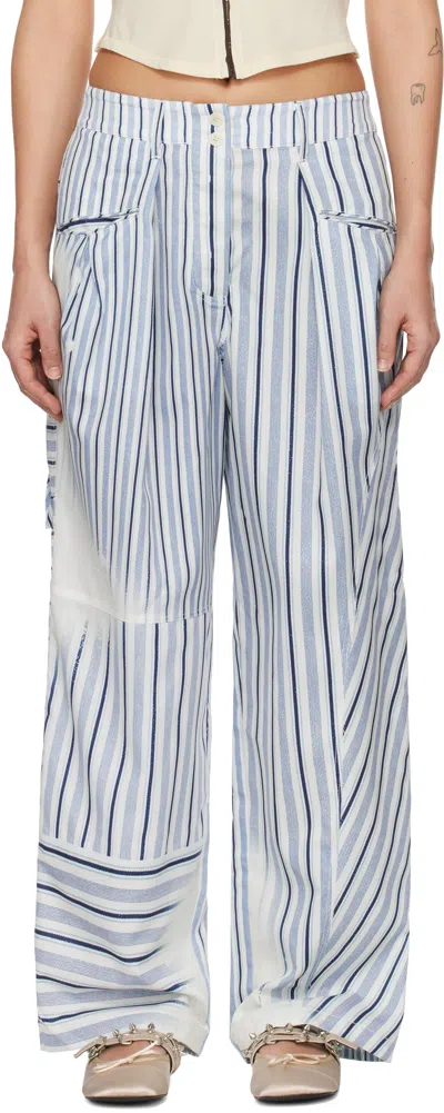 OPEN YY BLUE PANELED PAJAMA TROUSERS
