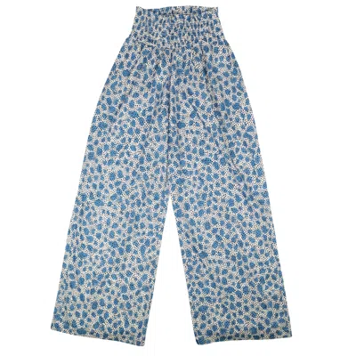 OPENING CEREMONY BLUE POLYESTER LEOPARD PRINT PULL ON PANTS