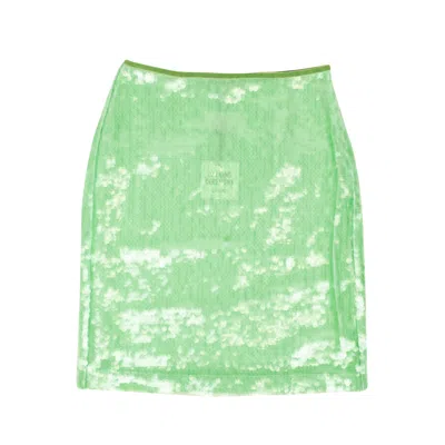 OPENING CEREMONY SAGE GREEN POLYESTER PAILLETTE MINI SKIRT