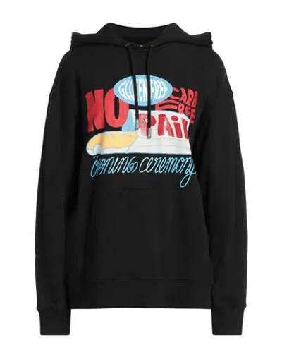 OPENING CEREMONY OPENING CEREMONY WOMAN SWEATSHIRT BLACK SIZE XS COTTON, ELASTANE