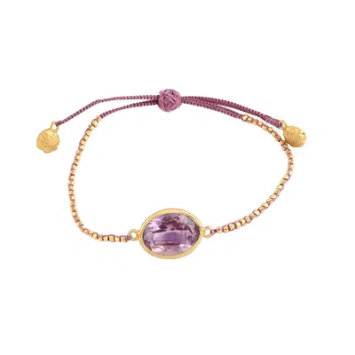 OPIUM JEWELS WOMEN'S GOLD / PINK / PURPLE AMETHYST CHAKRA BRACELET - CROWN CHAKRA SAHASRARA