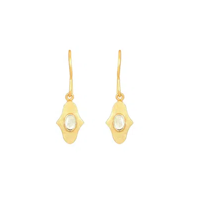 OPIUM JEWELS WOMEN'S GOLD / WHITE BIRTHSTONE HAMSA DROPS IN DIAMOND - APRIL