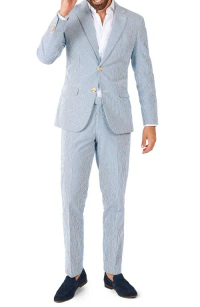 OPPOSUITS OPPOSUITS DAILY SLIM FIT STRIPE STRETCH COTTON SEERSUCKER SUIT