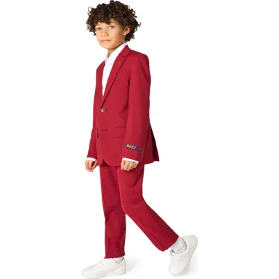 OPPOSUITS OPPOSUITS KIDS' DAILY BRIGHT BURGUNDY STRETCH SUIT