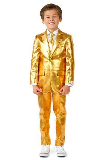 OPPOSUITS OPPOSUITS KIDS' GROOVY GOLDEN METALLIC TWO-PIECE SUIT & TIE