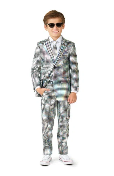 OPPOSUITS OPPOSUITS KIDS' METALLIC DISCO TWO-PIECE SUIT & CLIP-ON TIE