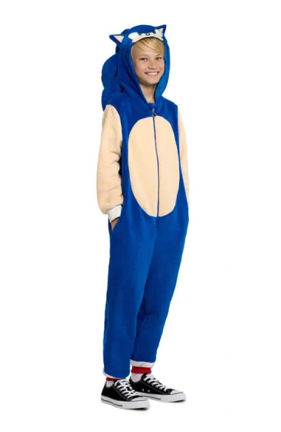 OPPOSUITS OPPOSUITS KIDS' SONIC THE HEDGEHOG® ONE-PIECE HOODED JUMPSUIT