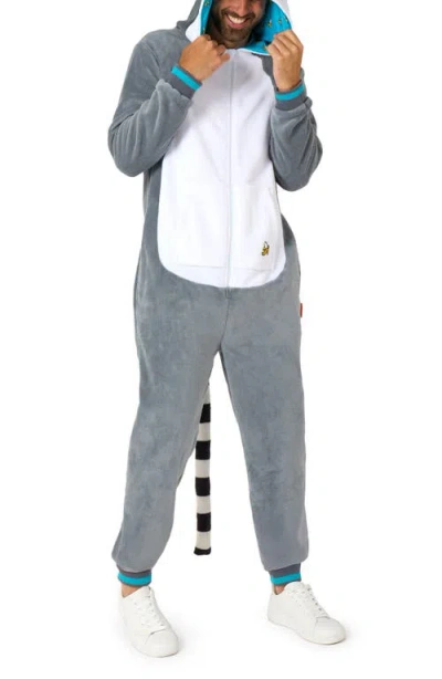 OPPOSUITS OPPOSUITS LEMUR HOODED FLEECE COSTUME JUMPSUIT