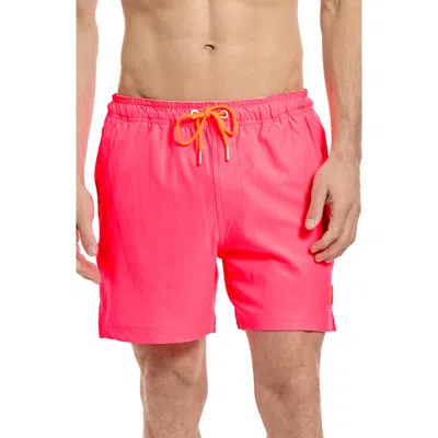 OPPOSUITS OPPOSUITS NEON PINK POWER SWIM TRUNKS