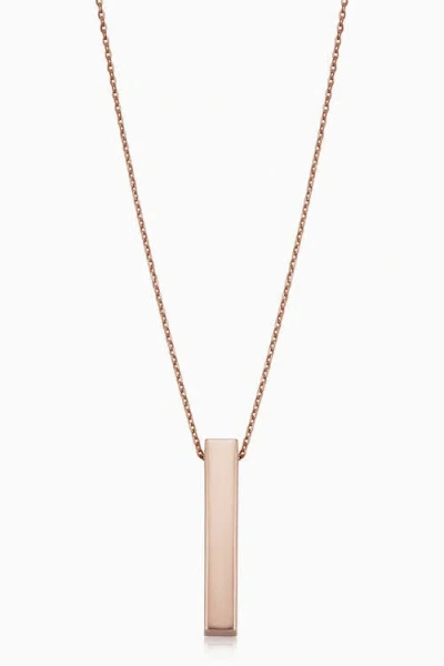 ORADINA ORADINA 10K GOLD BROOKLYN BAR PENDANT NECKLACE