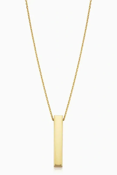 ORADINA ORADINA 10K GOLD BROOKLYN BAR PENDANT NECKLACE